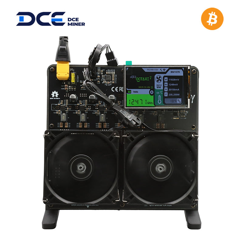  NerdOCTaxe Rev3.1 12TH/s 200W SHA256 ASIC large screen Bitcoin Solo Miner