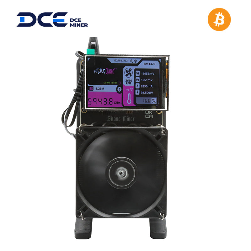 NerdQaxe++ Rev6.1 6TH/s Upgrade the large screen BTC Low Power 100W Solo Miner Cryptocurrency Mining