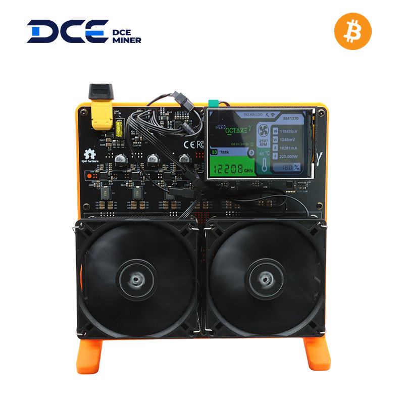  NerdOCTaxe Rev3.1 12TH/s 200W SHA256 ASIC large screen Bitcoin Solo Miner