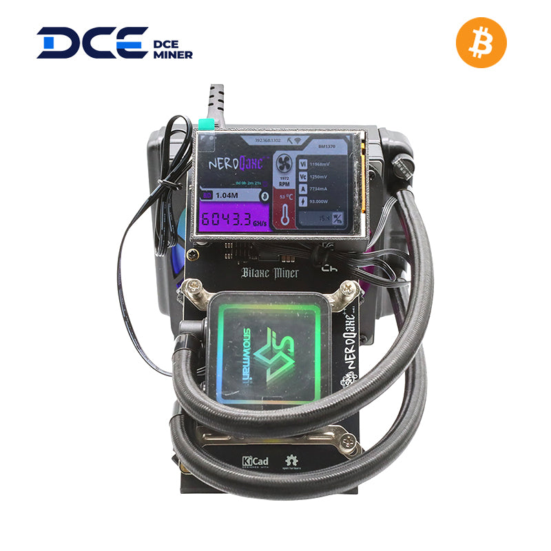 NerdQaxe++ Hydro Rev6.1 6TH/s 100W Solo Miner Bitcoin large screen